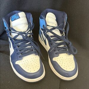 Jordan Blue and White High-Top Sneakers